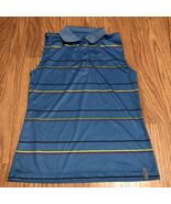 maggie lane polo sleeveless striped size small S collar blue - $17.39 CAD