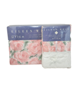 VINTAGE EILEEN WEST UTICA FLOWERS QUEEN FITTED SHEET + PILLOWCASES NEW SEALED - $42.75