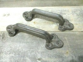 2 Rustic Cast Iron Handles Door Hardware Pull Gate Shed Drawer Cabinet B... - $21.99