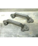 2 Rustic Cast Iron Handles Door Hardware Pull Gate Shed Drawer Cabinet B... - £17.29 GBP