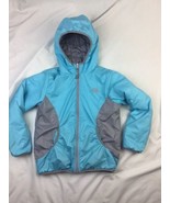 The North Face Hood Jacket Aqua Gray Girls M 10/12 With FLAWS - £14.98 GBP