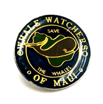 VTG Save the Whales Whale Watchers of Maui Enamel Pin Souvenir AGB Atlanta 1987 - £9.76 GBP