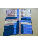 Lovely vintage blue, white &amp; purple geometric print ladies scarf - $16.64 CAD