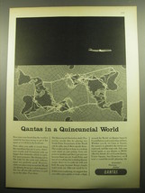 1957 Qantas Airlines Ad - Qantas in a Quincuncial World - $18.49