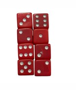 Set Of 8 Red Dice With Silver Pips For Board Games &amp; Collectors - $10.58 CAD