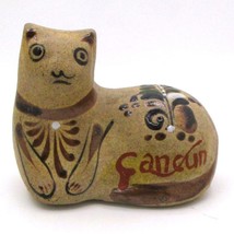 Sandstone Mexican Pottery Cat Kitty Cancun Siigned 5&quot;X4&quot; - $222.99 MXN