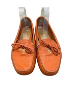Prada Leather Bow Accents Loafers Orange Size 9.5 *flaw* - $2,791.51 MXN