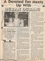 Duran Duran teen magazine pinup clipping devoted fan meets up Teen Beat - $1.50