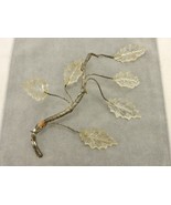 Wire Branch With 6 Glass Holly Leaves, Vintage Wall Decor, Floral Display - $33.54 CAD