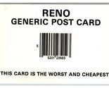 Generic Barcode Greetings Reno Nevada NV Continental Postcard O21 - $2.92