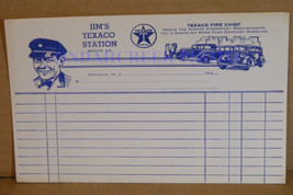 Jim&#39;s Texaco Gas Service Station 1940&#39;s Billing Letterhead - $5.00
