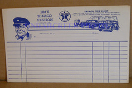 Jim&#39;s Texaco Gas Service Station 1940&#39;s Billing Letterhead - £3.93 GBP