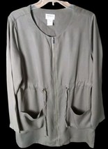 Monroe &amp; Main Jacket Size M Zip Pockets Pullstring Brown 100% Lyocell - £19.49 GBP