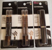 Lot Of 3 Covergirl Brow Easy Breezy 500 Black &amp; 510 Brown &amp; Brow Gel #11... - £15.03 GBP