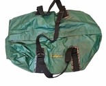 Cabelas Duffle Bag Green Rubberized Water Resistant Travel Bag Vintage - $34.60