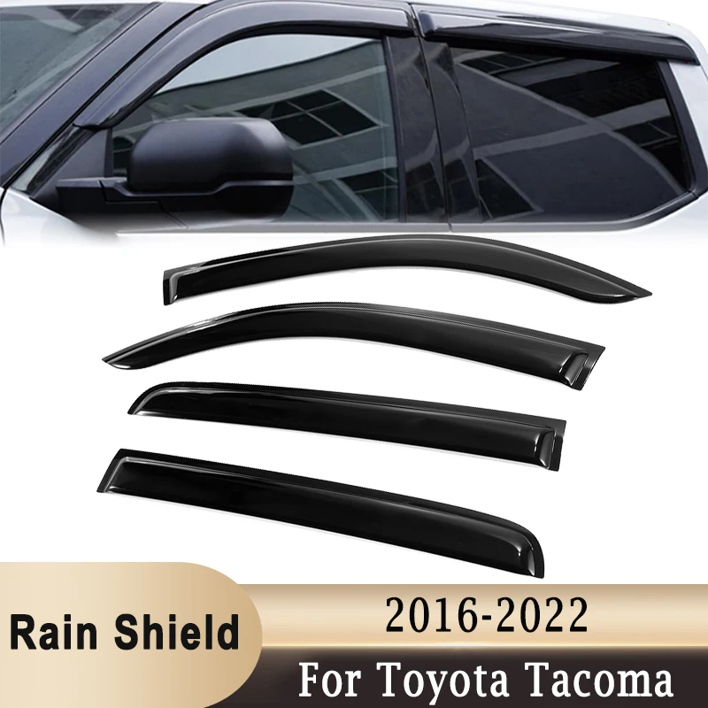 For  Tacoma 2016-2022 4Pcs Side Window Rain Awnings Shelters Deflector Windowshe - $137.96