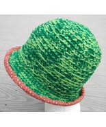 Contrasting Green Shades Smaller Size Crocheted Cloche - Handmade by Mic... - £26.86 GBP