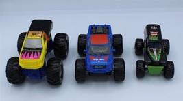 Lot of 3 Monster Truck Toys - Grave Digger - Bigfoot - Black Stallion - £6.38 GBP