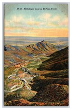 Birds Eye View McKelligan Canyon EL Paso Texas TX UNP Linen Postcard N18 - £4.60 GBP