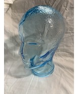 MCM Modern Art Glass Clear Blue Mannequin Head Sculpture - READ - $49.50