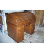 Antique Derby Desk roll top quarter sawn white oak Pickup ONLY,NO shipping - $995.00