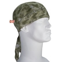 Acid Wash Olive Green Fitted Bandana w/TIES Head Wrap Skull Cap Doo Du Rag Tied - £6.24 GBP