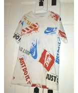 Nike Boys White Logo Graffiti  T Shirt Sz L - $17.52