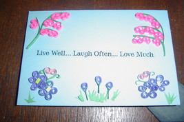 Handcrafted Paper Quill Plaque with Stand New  Live Well. Laugh Often. L... - $19.99