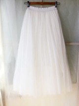 Cream Long Tulle Skirt Women Custom Plus Size Long Tulle Skirt for Wedding image 8