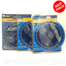 CENTURY DRILL &amp; TOOL 10283 8&quot; 24T Contr Ser Circular Saw Blade Pack of 3 - £37.97 GBP