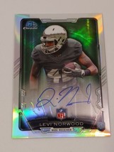 Levi Norwood Chicago Bears 2015 Bowman Chrome Certified Autograph Rookie Card - £3.93 GBP