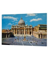 Postcard St Peter&#39;s Square Vatican City Rome Italy Chrome Unposted - $9.57 CAD