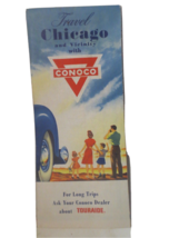 1957 Conoco Chicago IL &amp; Vicinity Foldout Travel Map - £11.00 GBP