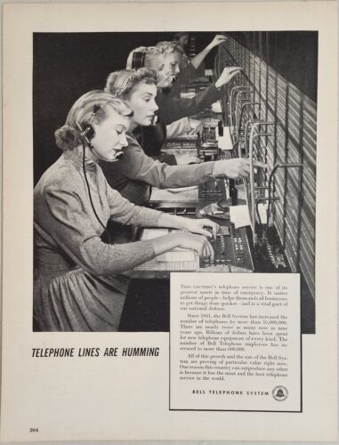1950 Print Ad Bell Telephone System Switchboard Operators at Work - $17.98