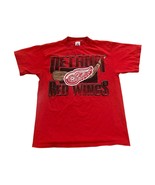 Vintage 1990&#39;s Logo 7 Detroit Red Wings Graphic Print Red T-Shirt Men&#39;s ... - $24.99