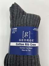 6 Pairs Mens Soft Classic Dress Crew Socks Ribbed 6-12 Cotton Gray Green... - £8.14 GBP