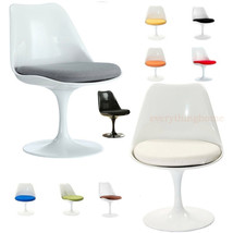 White Tulip Flower Style Dining Side Chair - 9 Cushion Colors - Fabric Or Vinyl - £110.12 GBP+