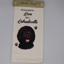 Kitchen Tea Towel - Dogs - Labradoodle - Black - £12.69 GBP