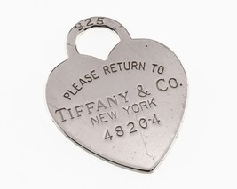Tiffany &amp; Co.Argent Sterling &quot; Return To &quot; Coeur Étiquette Breloque W / ... - $125.92