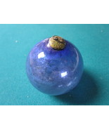 Kugel GERMANY Antique 2 1/2&quot; Christmas ornament hand blown glass blue co... - $144.86 CAD