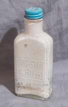 Vintage Hollywood Sani White Glass Bottle Jar Design Advertising g35 - £7.17 GBP