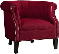 Homelegance Lenci Fabric Barrel Accent Chair, Red - £317.79 GBP
