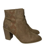 NEW Fergalicious Fergie Garcia Faux Leather Brown Sand Ankle Boots Booti... - $39.59