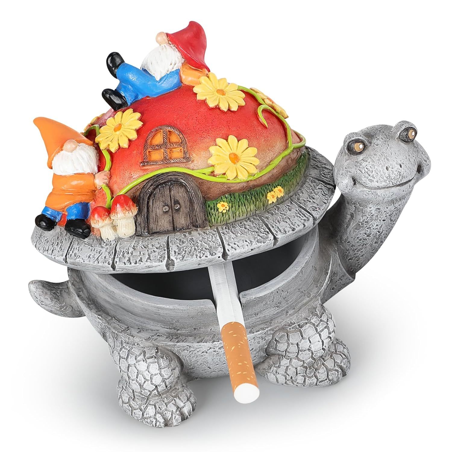 Ashtray, Resin Ashtray With Lid, Waterproof Ash Tray, Turtle Decor Ashtray For H