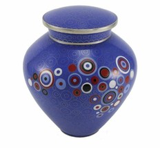 Blue Cloisonne Adult 200 Cubic Inch Funeral Cremation Urn for Ashes - £471.35 GBP