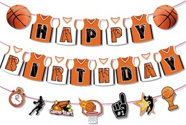 Basketball Happy Birthday Banners Basketball Birthday Party Decoration S... - £14.12 GBP