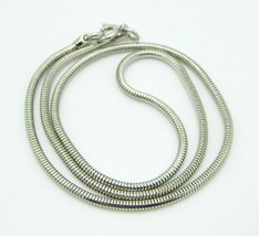 Pcraft Chain Link Silver Tone Coil Necklace Vintage 1960s 18.5&quot; Length - £10.60 GBP