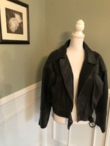 Vintage Women&#39;s Miropa Black Leather Jacket Early 1990 ‘s Size Large - £1,946.22 GBP