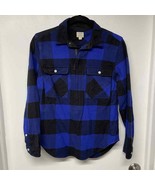 J.Crew Womens Blue Buffalo Check Popover Flannel L/S Quarter Zip Shirt S... - £18.93 GBP
