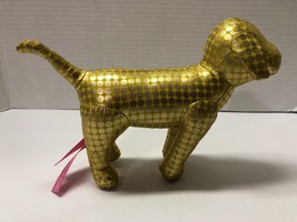 VICTORIA&#39;S SECRET Hope Gold Metallic 7&quot; Plush Dog Pup Figure - £8.87 GBP